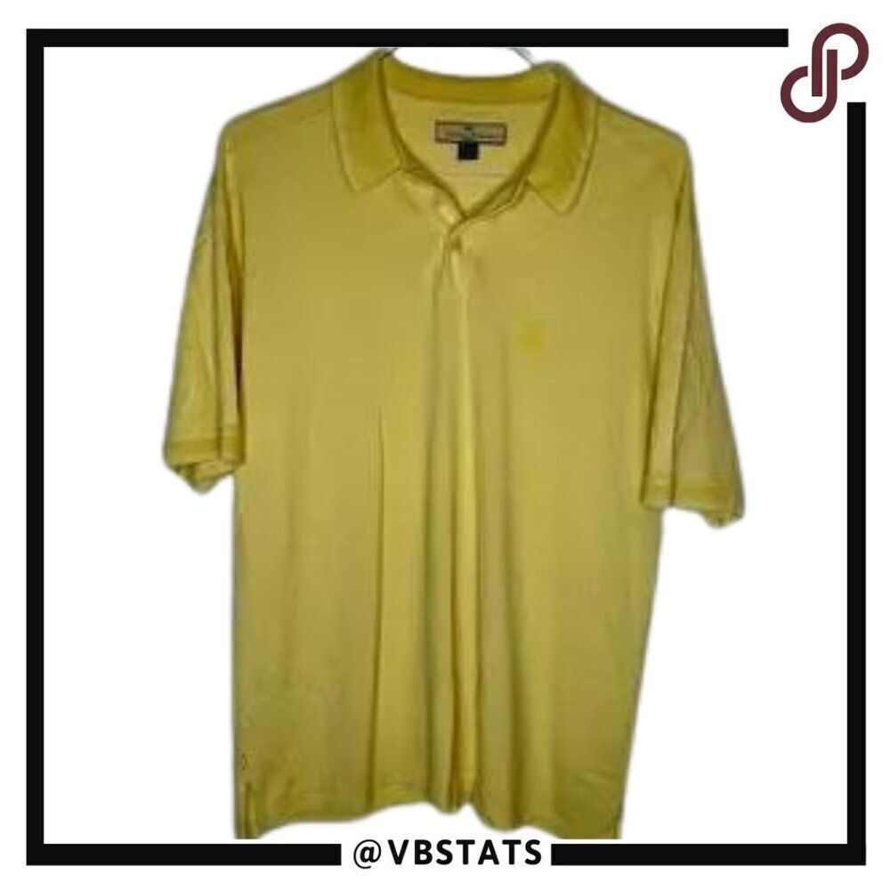 Large Tommy Bahama Yellow Silk Blend SS Polo